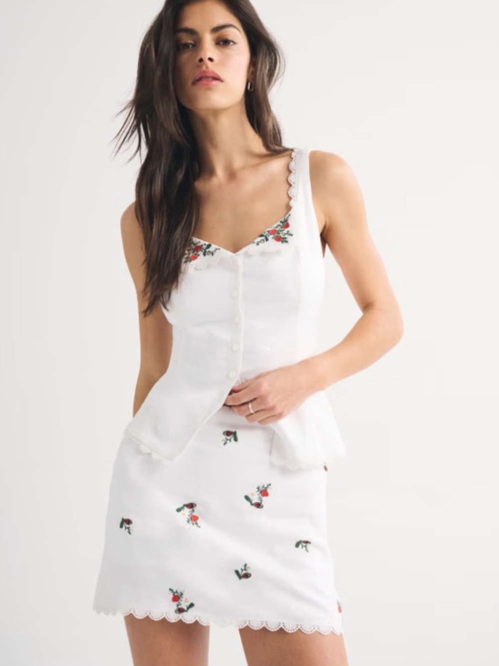 Abercrombie & Fitch A&F Scarlett Linen-Blend Mini Skort
